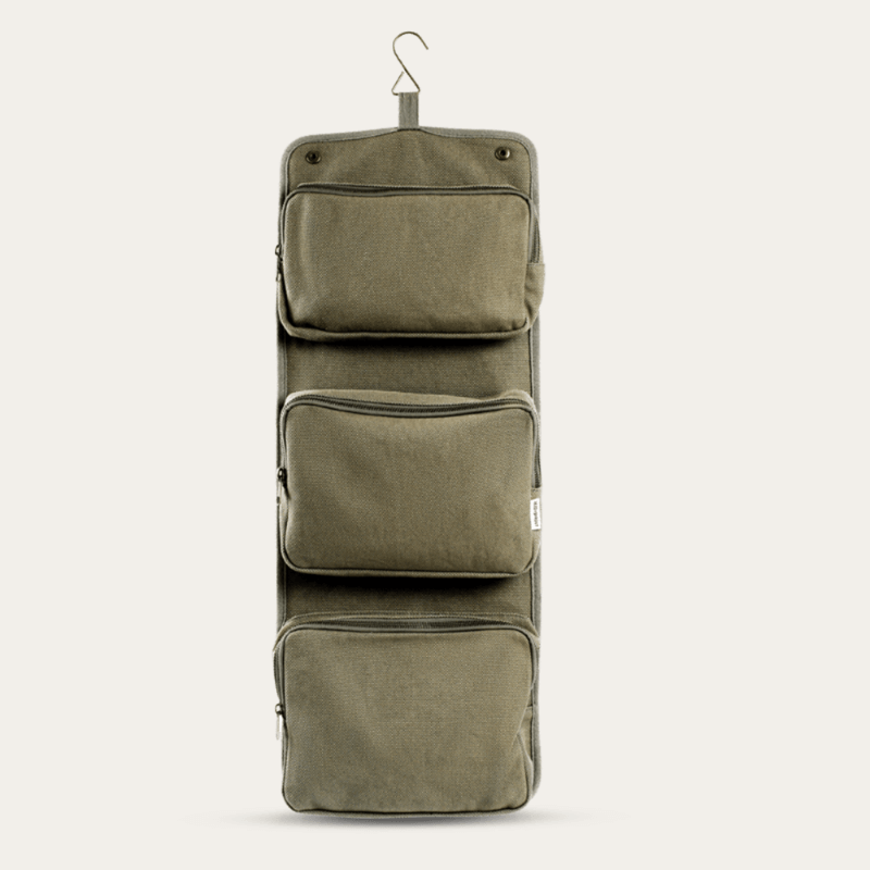 Hanging Toiletry Bag Plastic Free Organic Cotton