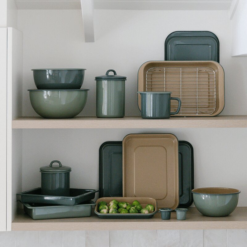 Enamel Tableware: Pieces That Work From Pantry Shelf to Dinner Table