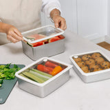 Rectangle Stainless Steel and Glass Containers Set