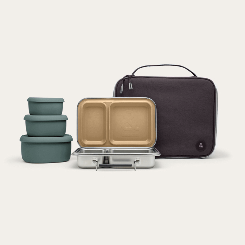 Bento Lunch Box Set | Bag & Silicone Nesting Containers