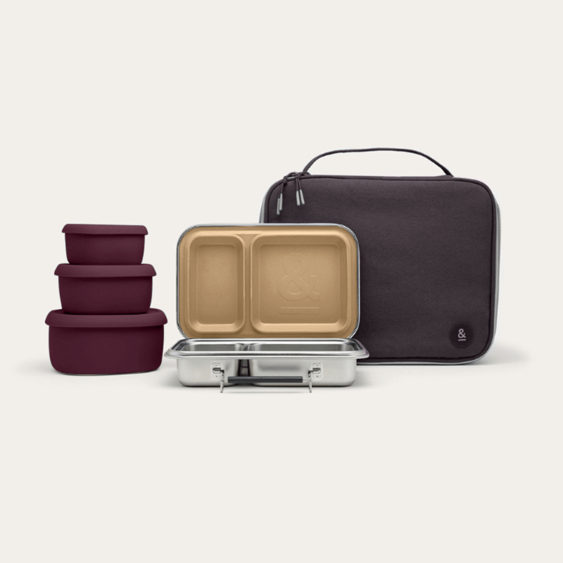 Bento Lunch Box Set | Bag & Silicone Nesting Containers