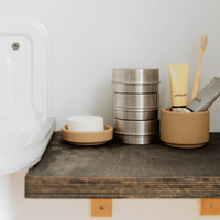 Ceramic Everything Pot Soap Holder with Pot Scrubber Beige