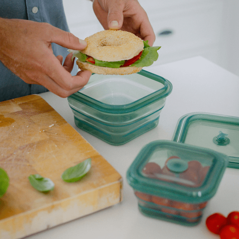 sustainable silicone collapsible food container
