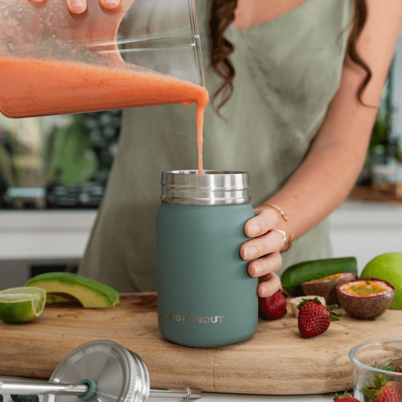 Metal Smoothie Cup for smoothies, soups and lunch