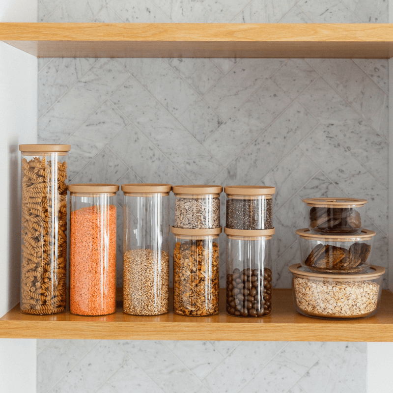 Set of Pantry Jars and Food Storage