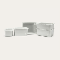 Rectangle Stainless Steel and Glass Containers Set