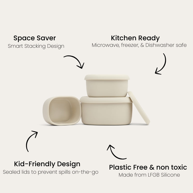 Silicone Bento Box & Snack Box Set | Bag