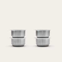 Round Stainless Steel and Glass Dip Bowls