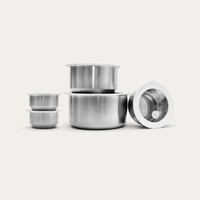 Round Stainless Steel & Glass Containers Sets