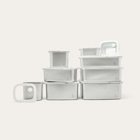 Rectangle Stainless Steel and Glass Containers Bundle
