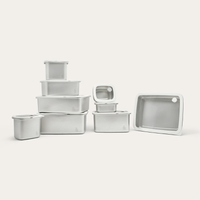 Rectangle Stainless Steel and Glass Containers Bundle