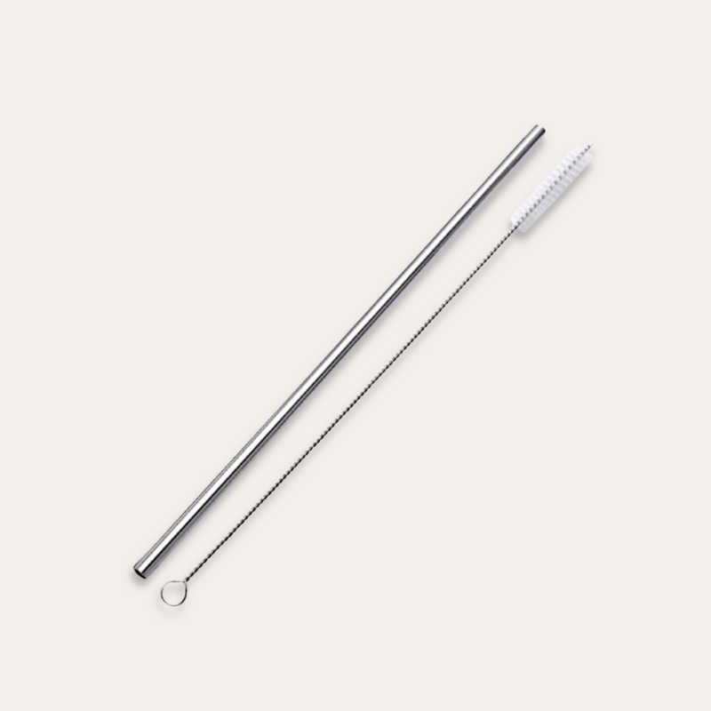Single Metal Straw and a straw cleaner
