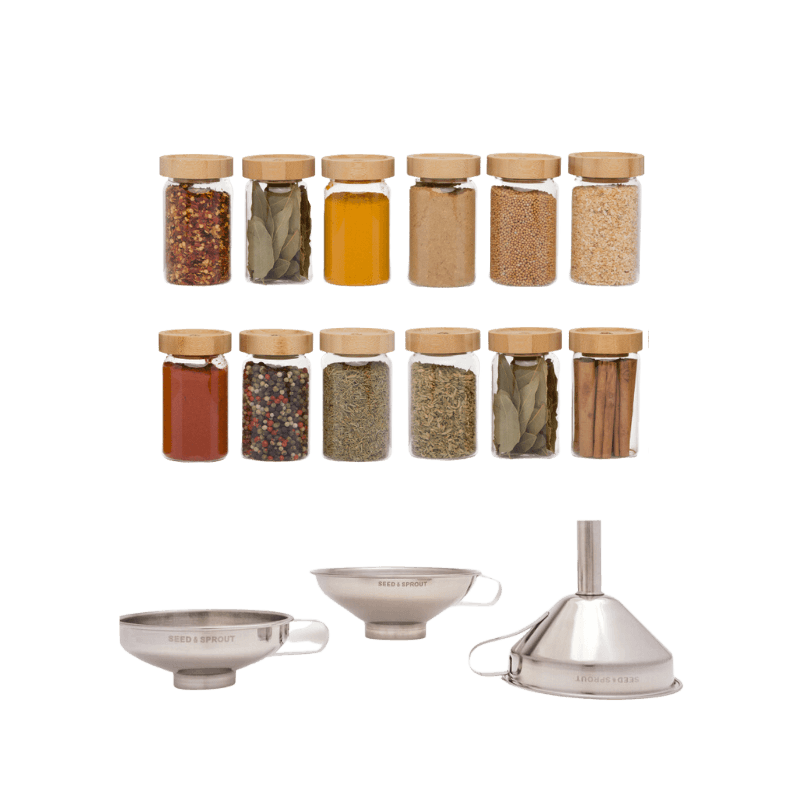 Bulk Food Spice Jar with wooden lids