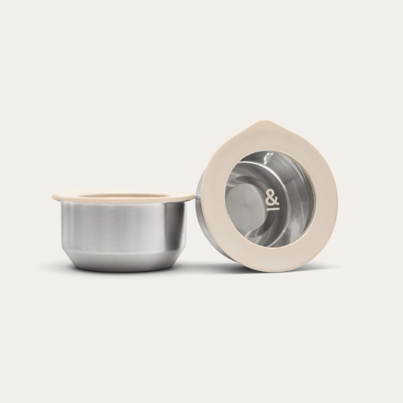 Stainless Steel and Glass Dip Bowls | Set of 2
