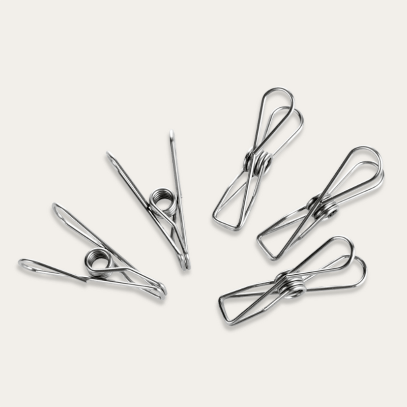Stainless Steel Clothes Pegs with Metal Clips