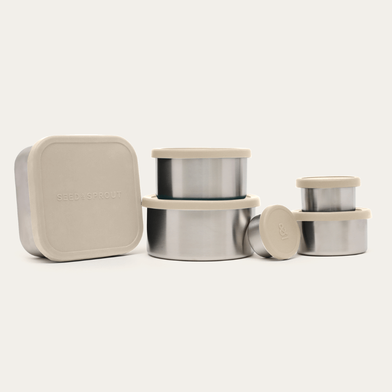 Stainless Steel Food Containers Set | 6pk Metal Food Containers