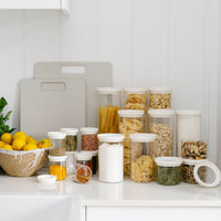 Wategos Round Glass Pantry Jars | Oat Milk