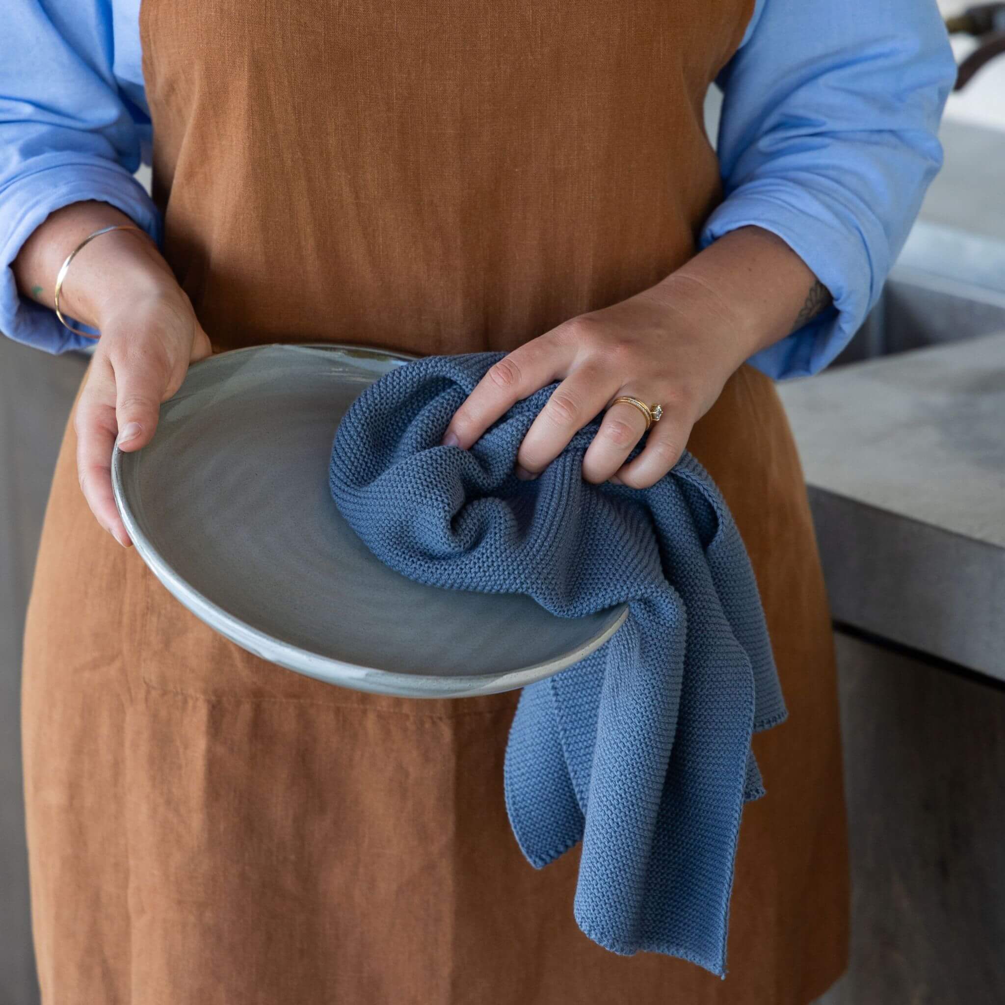 Knitted Tea Towel Set | Organic Cotton
