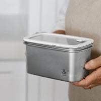 Rectangle Stainless Steel and Glass Containers Set