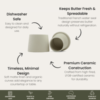 Ceramic French Butter Dish with Lid