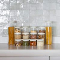 Wategos Round Glass Pantry Jars | Oat Milk