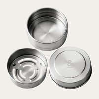 the three pieces of the Stainless Steel Storage tins - a base, a lid and the internal draining tray