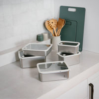 Stainless Steel Containers: 10 pc set