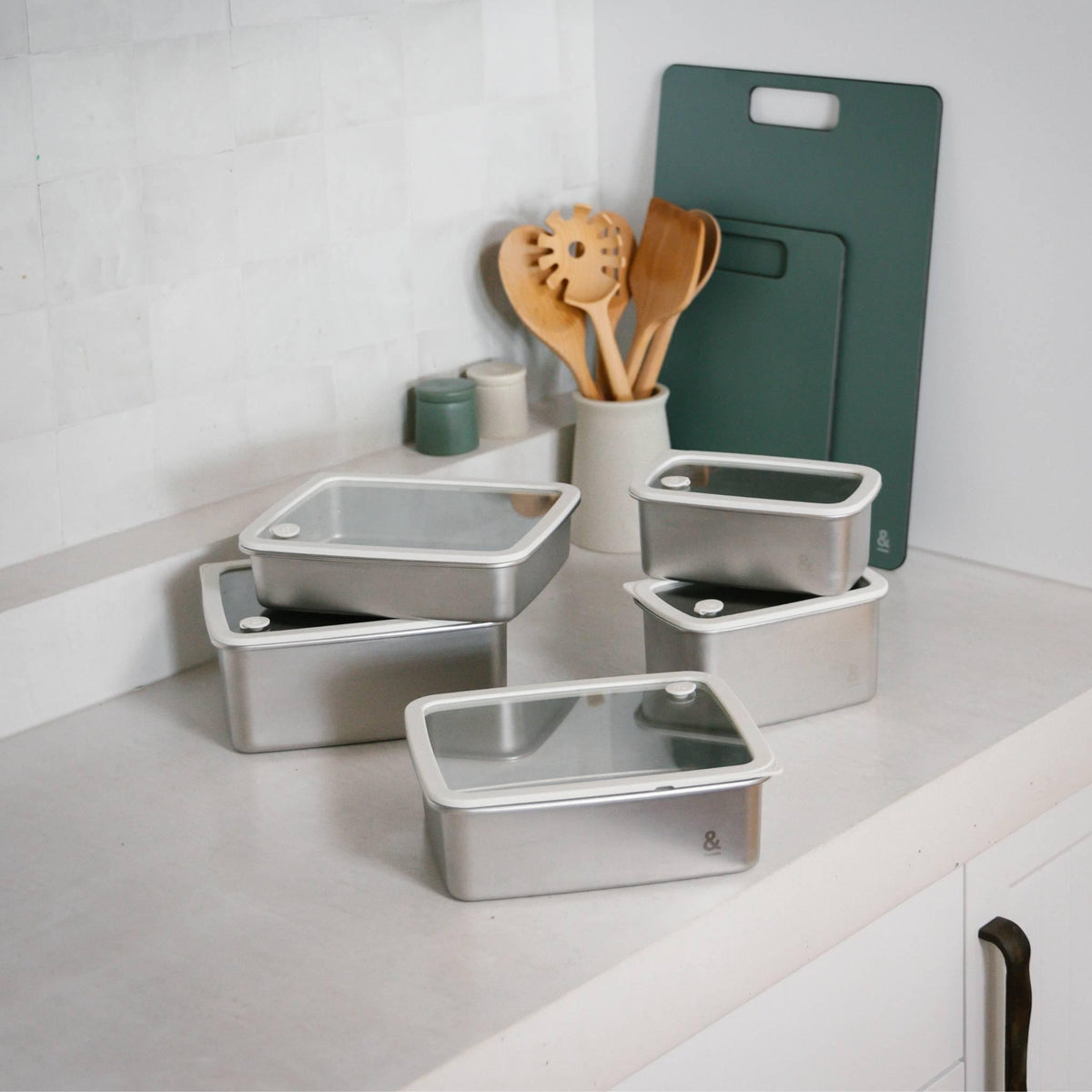 Stainless Steel Containers: 10 pc set