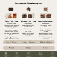 Newrybar Square Glass Pantry Jars | 2pk