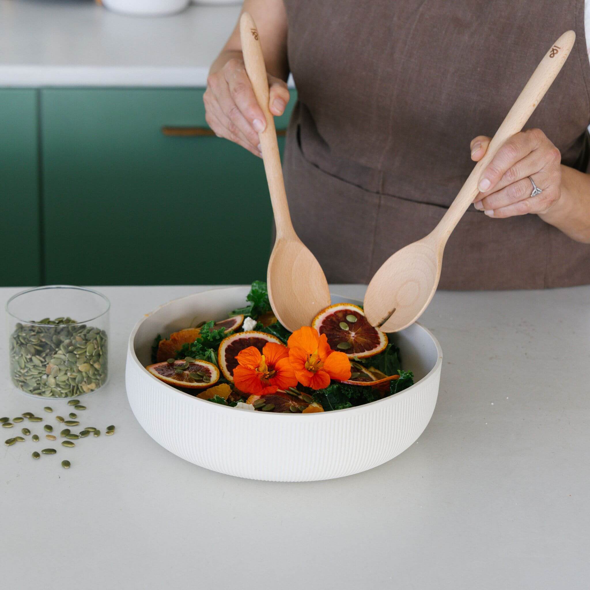 Wooden Beechwood Salad Servers