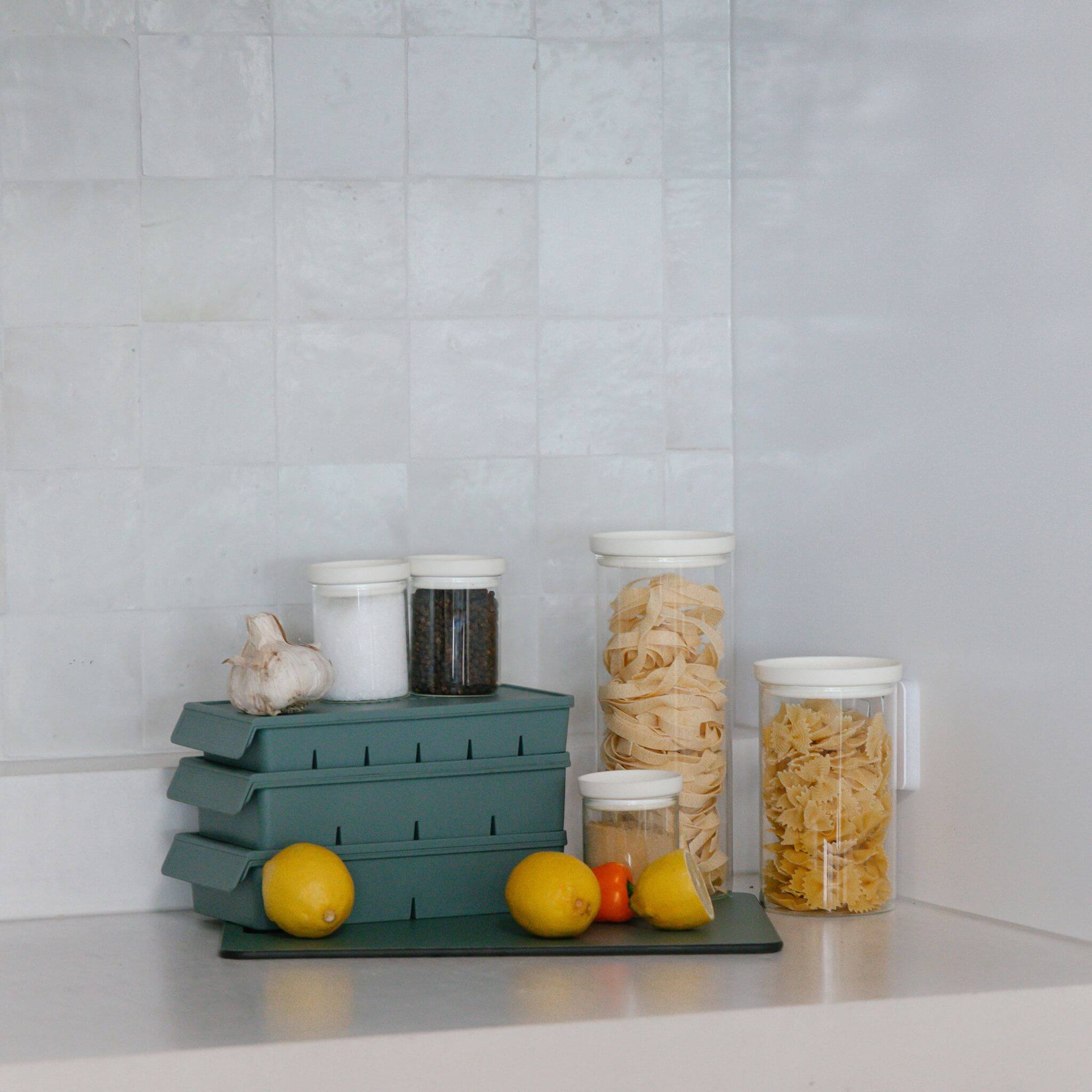 Wategos Round Glass Pantry Jars | Oat Milk