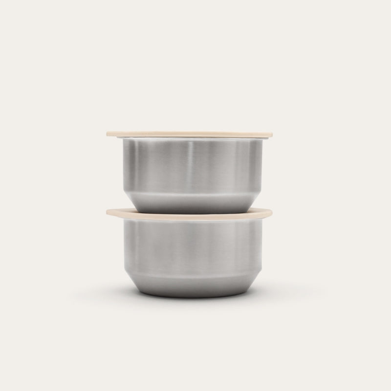Stainless Steel and Glass Dip Bowls | Set of 2