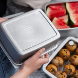 Rectangle Stainless Steel and Glass Containers Set