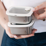 Rectangle Stainless Steel and Glass Containers Bundle