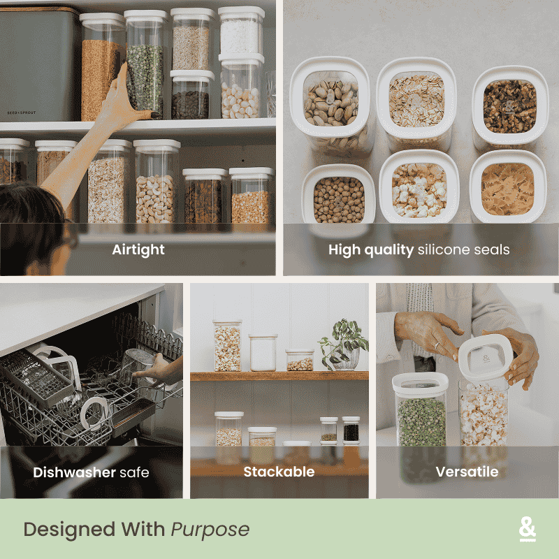 Newrybar Square Glass Pantry Jars | 2pk