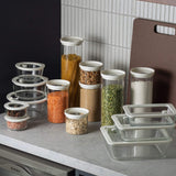 Wategos Round Glass Pantry Jars | Oat Milk