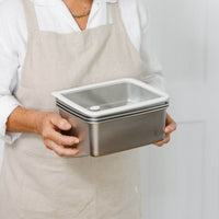 Rectangle Stainless Steel and Glass Containers Set