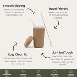 Reusable Glass Smoothie Cup
