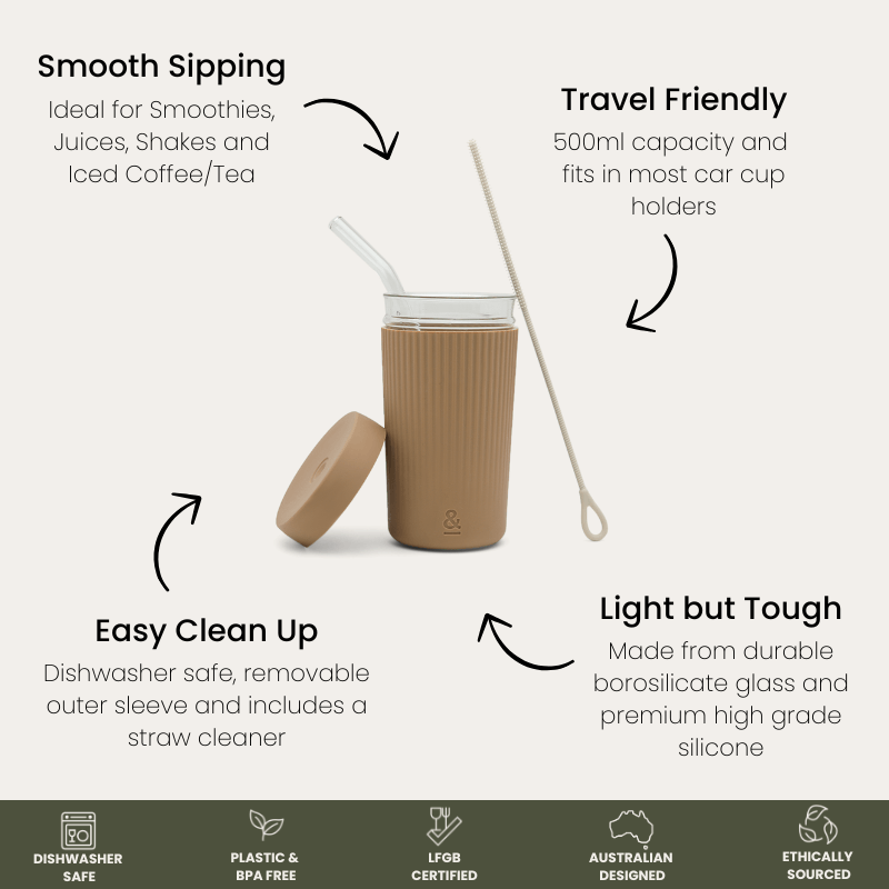 Reusable Glass Smoothie Cup