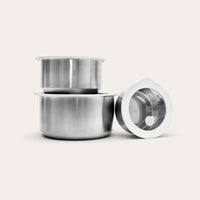 Stainless Steel and Glass Food Containers | Round Mixed 3pk