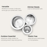Stainless Steel and Glass Food Containers | Round Mixed 3pk