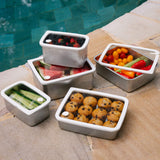 Rectangle Stainless Steel and Glass Containers Set