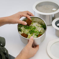Round Stainless Steel & Glass Containers Sets
