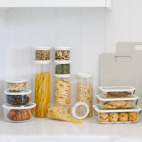 Wategos Round Glass Pantry Jars | Oat Milk