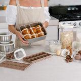 Rectangle Stainless Steel and Glass Containers Set