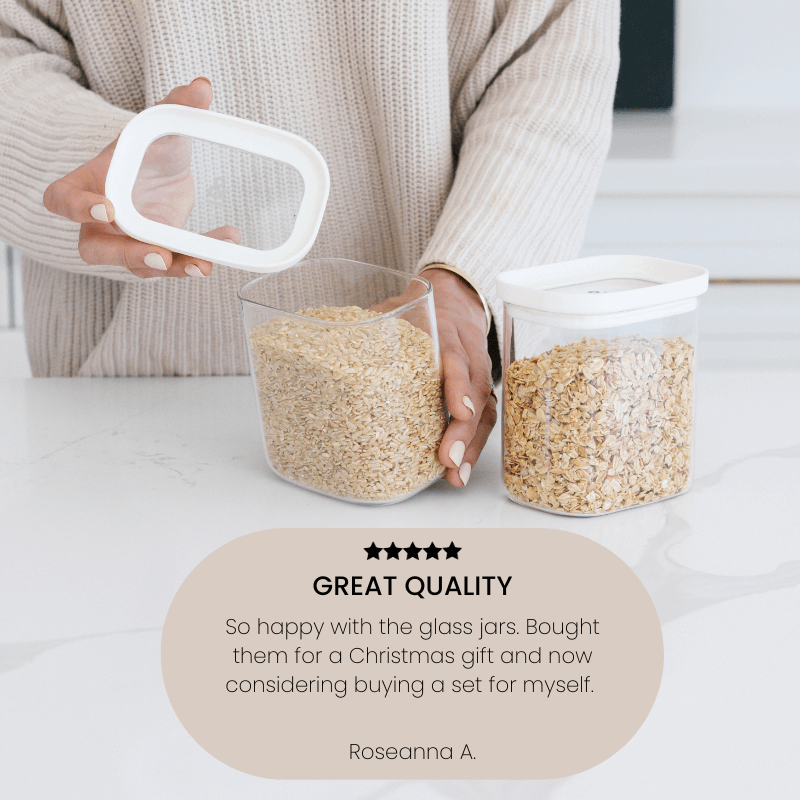 Tallow Rectangle Glass Pantry Jars | 2pk