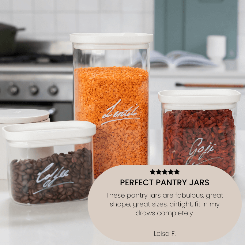 Tallow Rectangle Glass Pantry Jars | 2pk