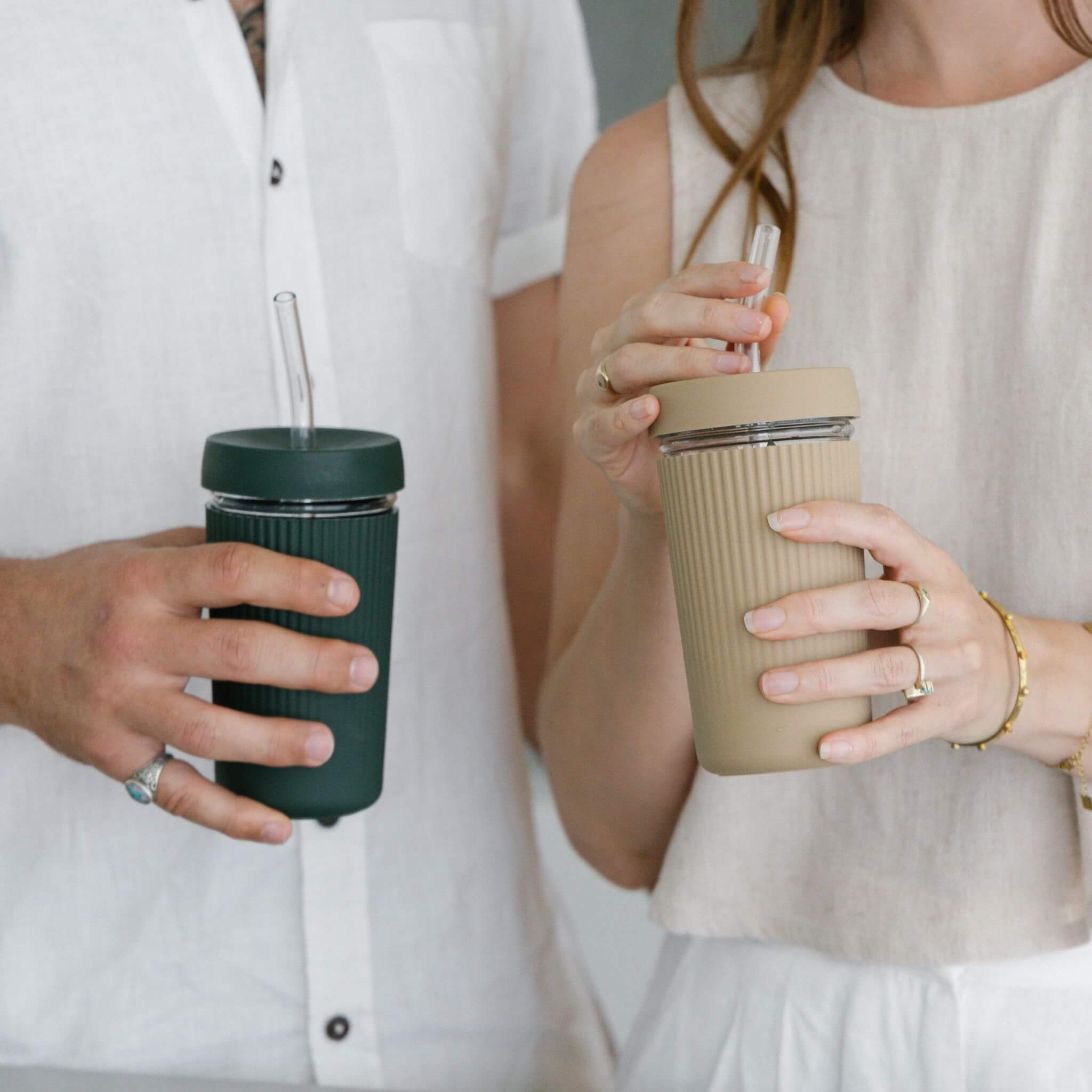 Reusable Glass Smoothie Cup