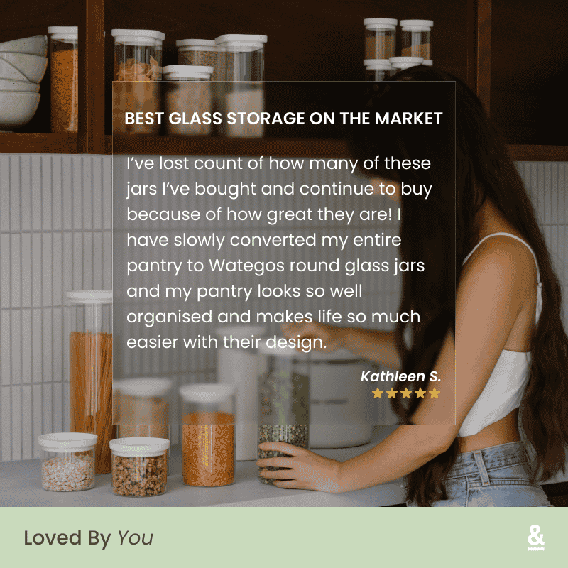 Wategos Round Glass Pantry Jars | Oat Milk